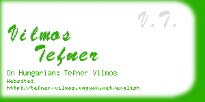 vilmos tefner business card